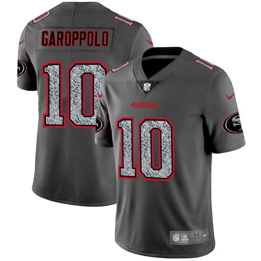Men San Francisco 49ers #10 Garoppolo Nike Teams Gray Fashion Static Limited NFL Jerseys->youth nfl jersey->Youth Jersey